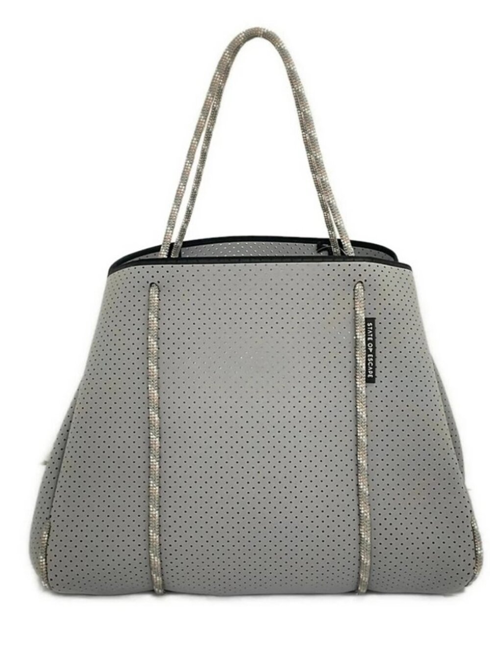 STATE OF ESCAPE Light gray Neoprene Sailing Rope Tote Bag